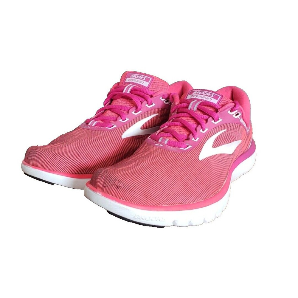 Brooks Women's PureFlow7 Size 8 B Shoes Pink White Running Training‎ Sneakers